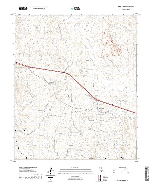 Live Oak Springs, CA — USGS 7.5-minute topo (2021)