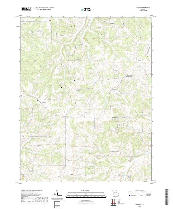 Huggins, MO — USGS 7.5-minute topo (2021)