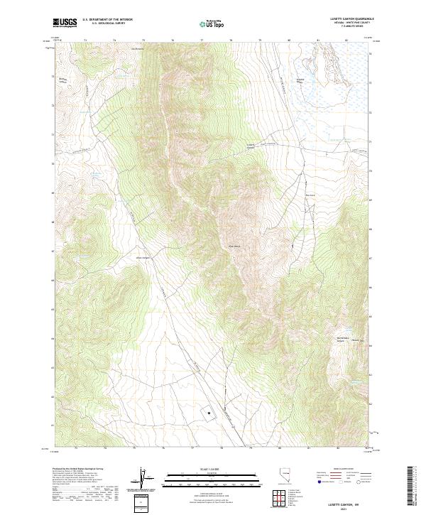 Lusetti Canyon, NV — USGS 7.5-minute topo (2021)