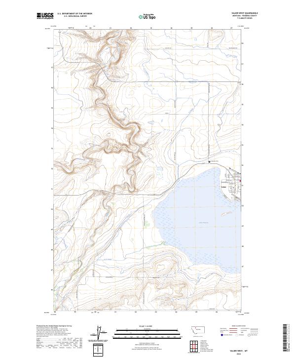 Valier West, MT — USGS 7.5-minute topo (2024)