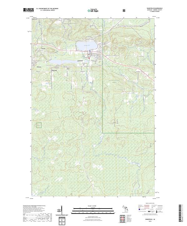 Wakefield, MI — USGS 7.5-minute topo (2023)