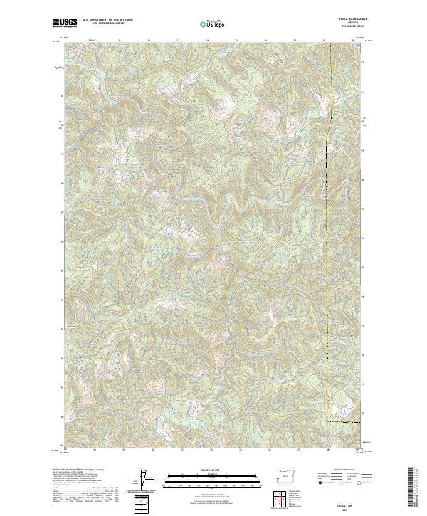 Tioga, OR — USGS 7.5-minute topo (2023)