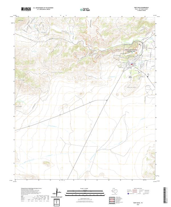 Fort Davis, TX — USGS 7.5-minute topo (2022)