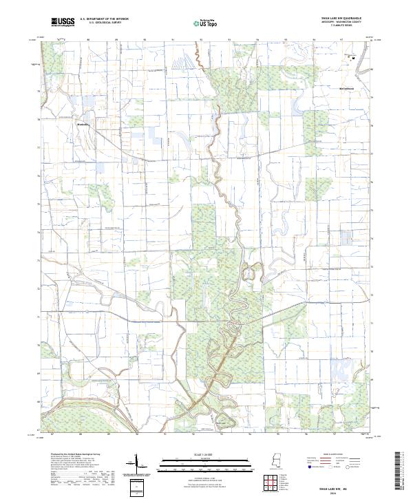 Swan Lake NW, MS — USGS 7.5-minute topo (2024)
