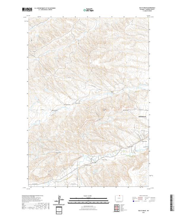 Hultz Draw, WY — USGS 7.5-minute topo (2021)