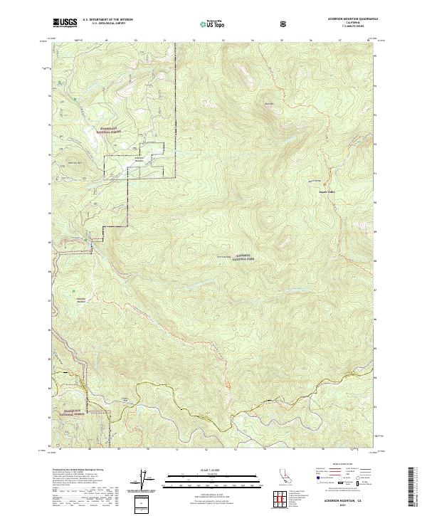 Ackerson Mountain, CA — USGS 7.5-minute topo (2021)