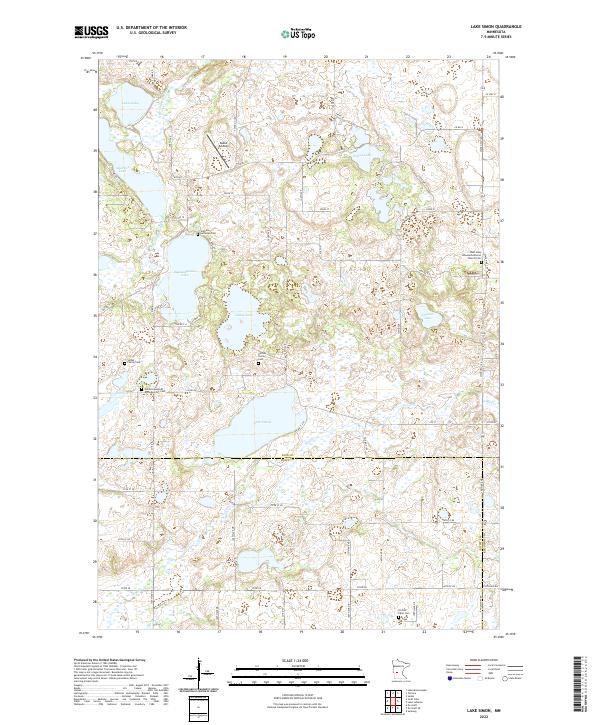 Lake Simon, MN — USGS 7.5-minute topo (2022)