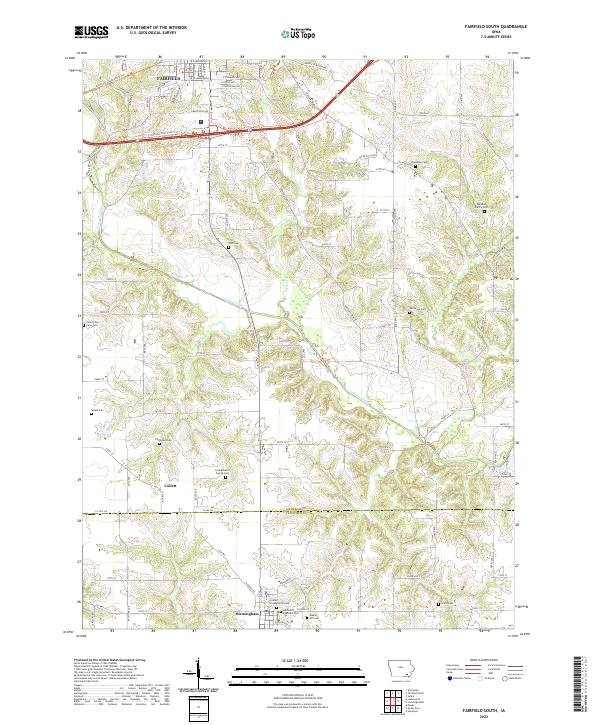 Fairfield South, IA — USGS 7.5-minute topo (2022)