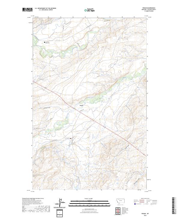 Piegan, MT — USGS 7.5-minute topo (2024)