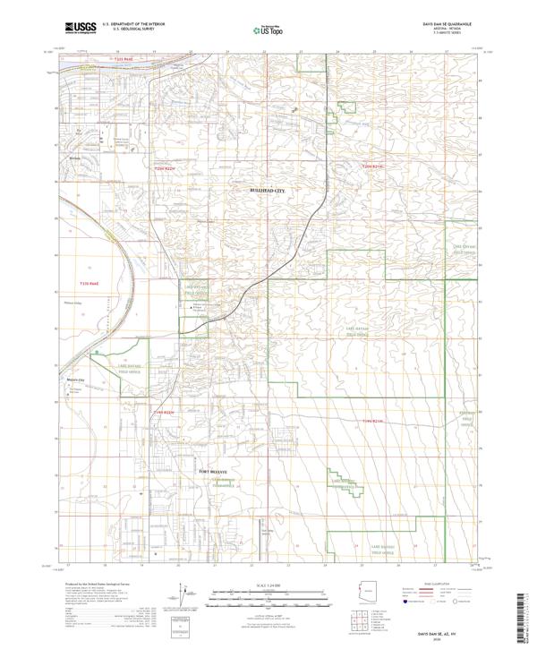Davis Dam SE, AZ-NV — USGS 7.5-minute topo (2026)