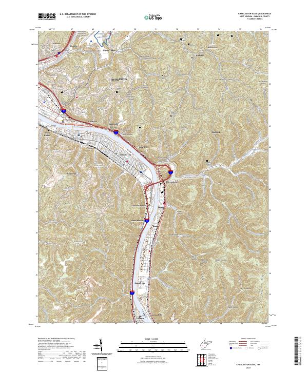 Charleston East, WV — USGS 7.5-minute topo (2023)