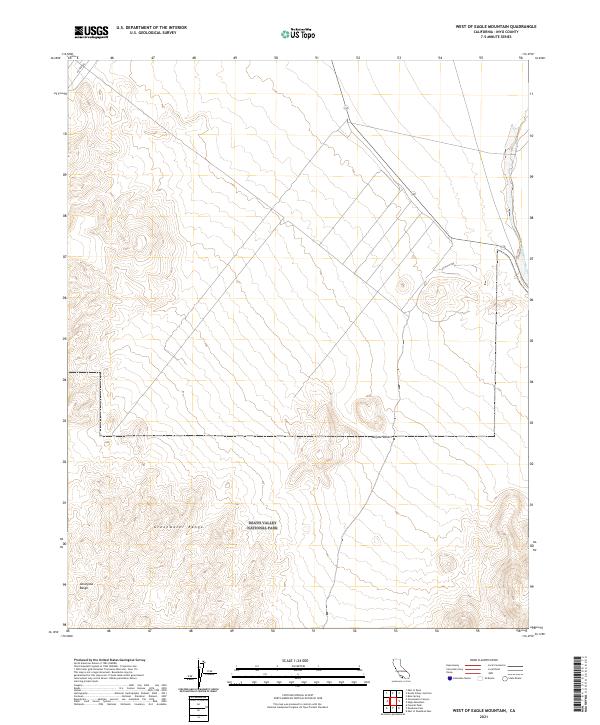 West of Eagle Mountain, CA — USGS 7.5-minute topo (2021)