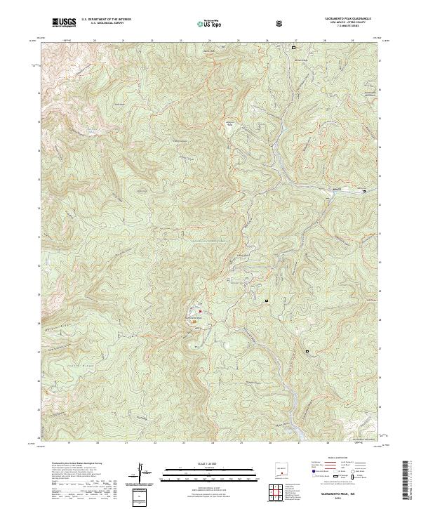Sacramento Peak, NM — USGS 7.5-minute topo (2023)