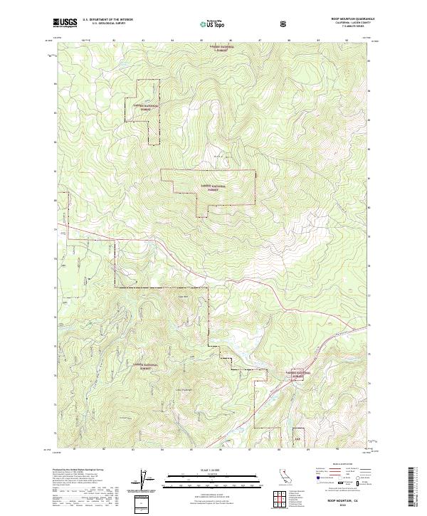 Roop Mountain, CA — USGS 7.5-minute topo (2022)