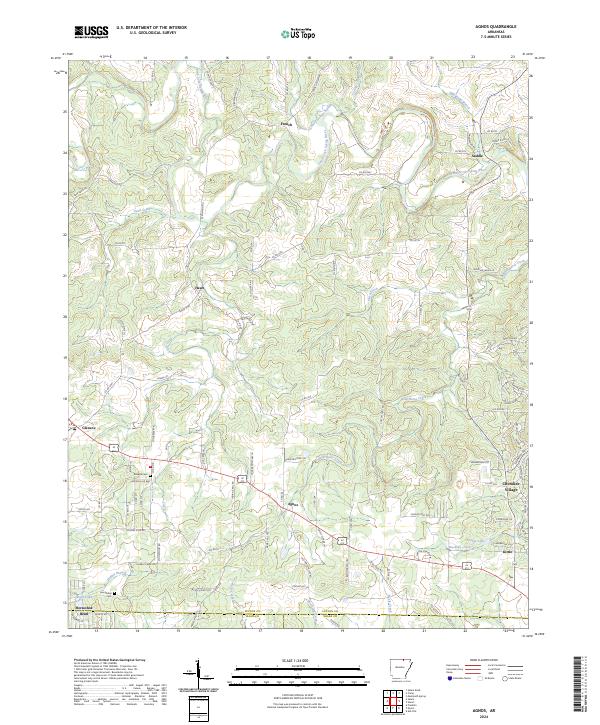 Agnos, AR — USGS 7.5-minute topo (2024)