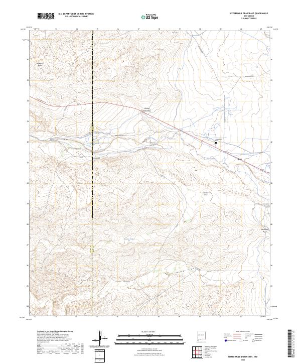 Sixteenmile Draw East, NM — USGS 7.5-minute topo (2023)