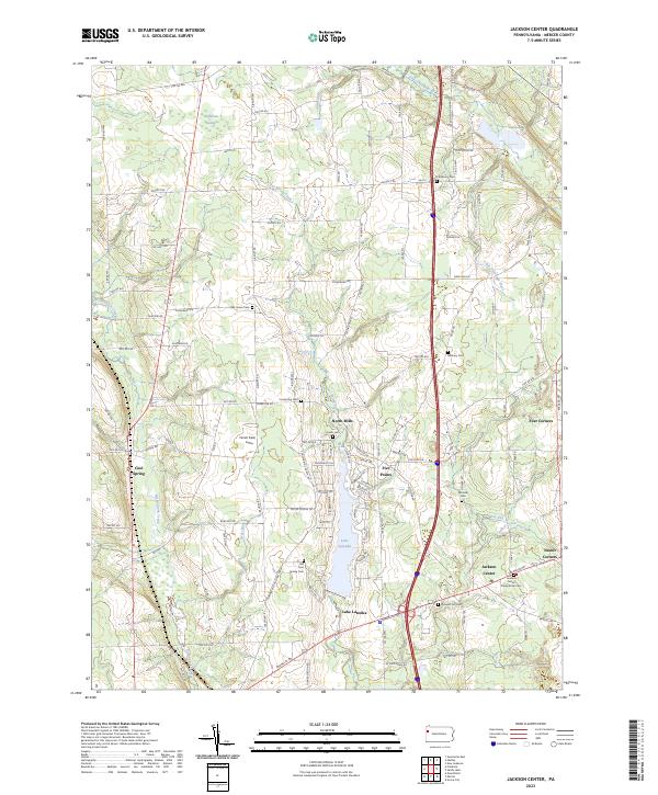 Jackson Center, PA — USGS 7.5-minute topo (2023)