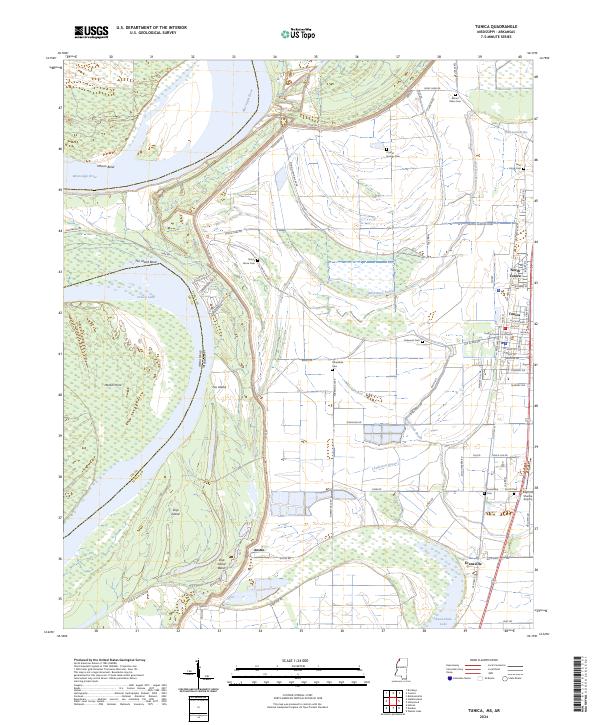 Tunica, MS-AR — USGS 7.5-minute topo (2024)