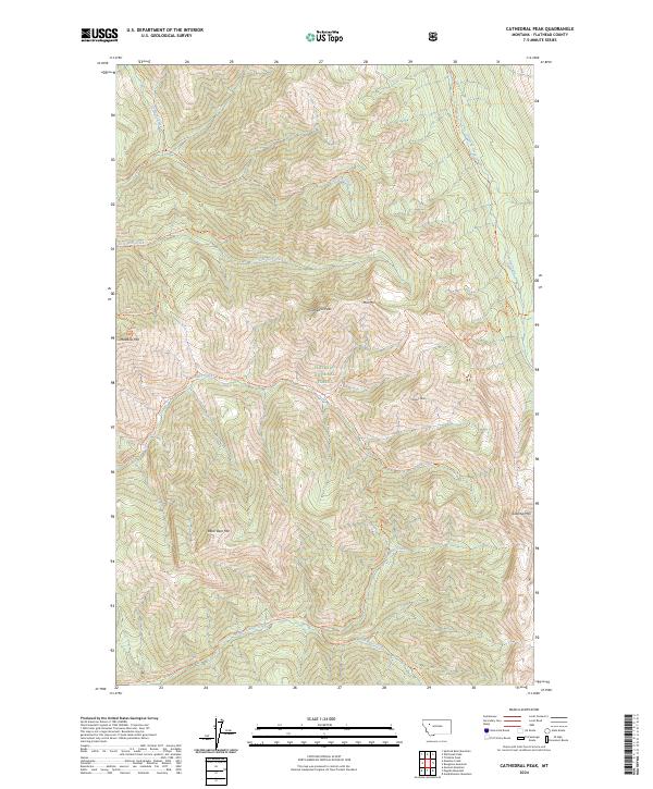 Cathedral Peak, MT — USGS 7.5-minute topo (2024)