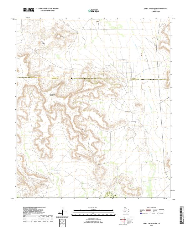 Table Top Mountain, TX — USGS 7.5-minute topo (2022)