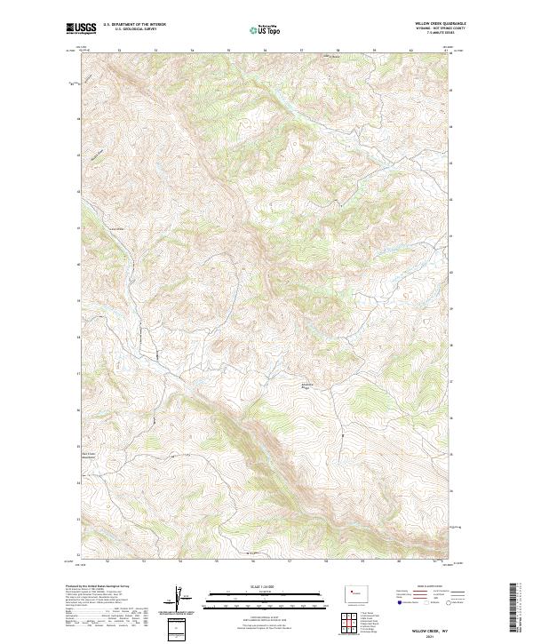 Willow Creek, WY — USGS 7.5-minute topo (2021)