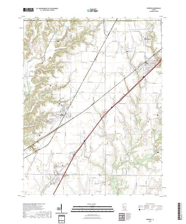 Worden, IL — USGS 7.5-minute topo (2024)