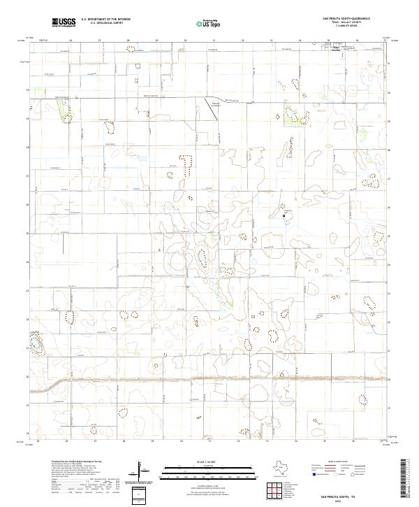 San Perlita South, TX — USGS 7.5-minute topo (2022)