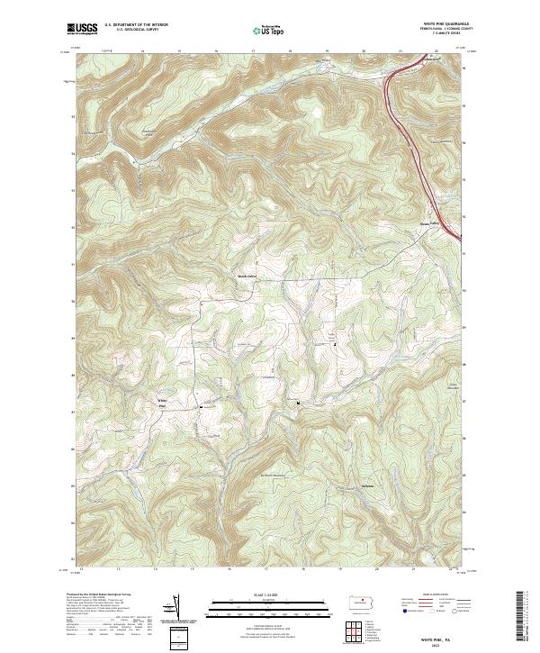 White Pine, PA — USGS 7.5-minute topo (2023)