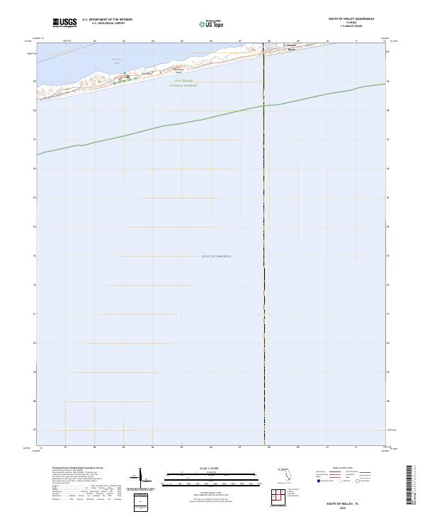 South of Holley, FL — USGS 7.5-minute topo (2025)