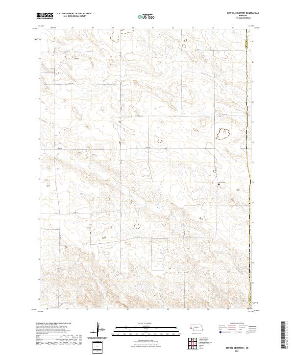 Bethel Cemetery, NE — USGS 7.5-minute topo (2021)