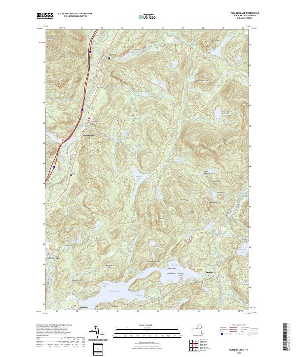 Paradox Lake, NY — USGS 7.5-minute topo (2023)