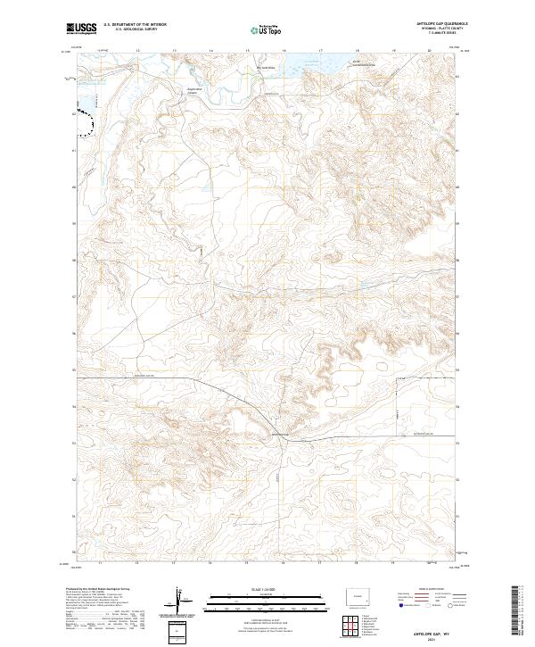 Antelope Gap, WY — USGS 7.5-minute topo (2021)