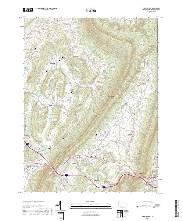 Everett West, PA — USGS 7.5-minute topo (2023)