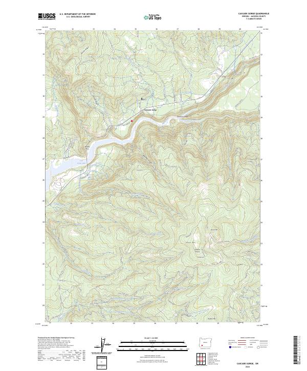 Cascade Gorge, OR — USGS 7.5-minute topo (2024)