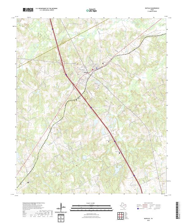 Buffalo, TX — USGS 7.5-minute topo (2022)