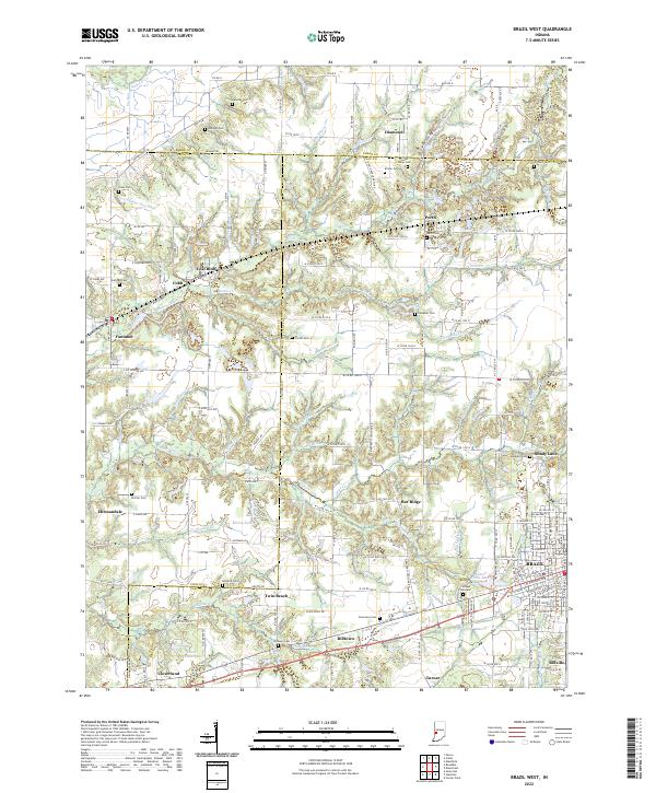 Brazil West, IN — USGS 7.5-minute topo (2022)