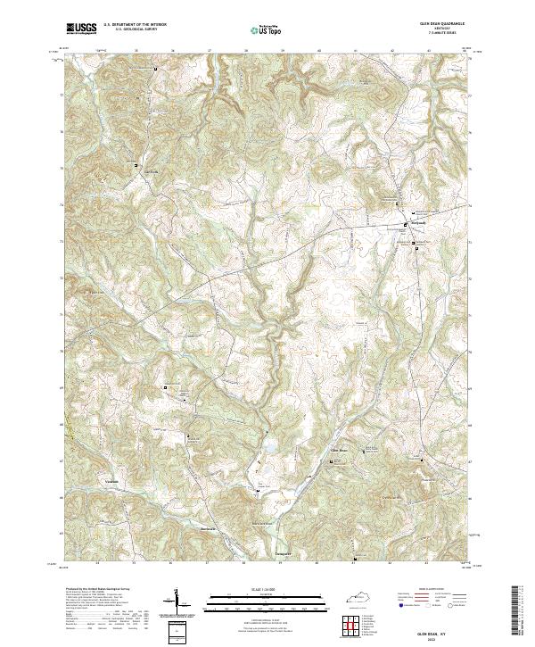 Glen Dean, KY — USGS 7.5-minute topo (2022)