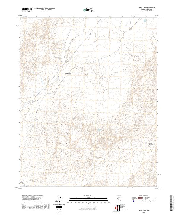 Dry Lake SE, NV — USGS 7.5-minute topo (2021)