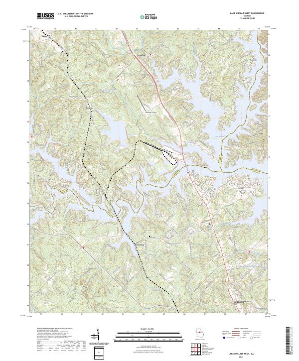 Lake Sinclair West, GA — USGS 7.5-minute topo (2024)