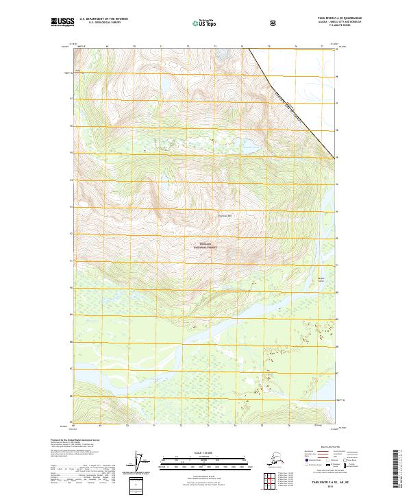 Taku River C-6 SE, AK-BC — USGS 7.5-minute topo (2021)
