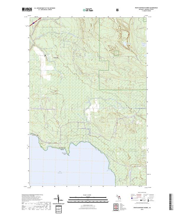 Pontchartrain Shores, MI — USGS 7.5-minute topo (2023)