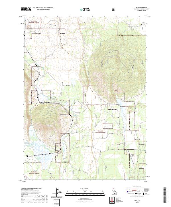 Bray, CA — USGS 7.5-minute topo (2022)
