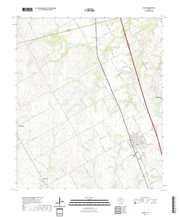 Itasca, TX — USGS 7.5-minute topo (2022)