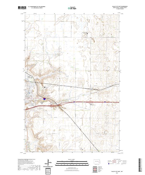 Valley City East, ND — USGS 7.5-minute topo (2024)