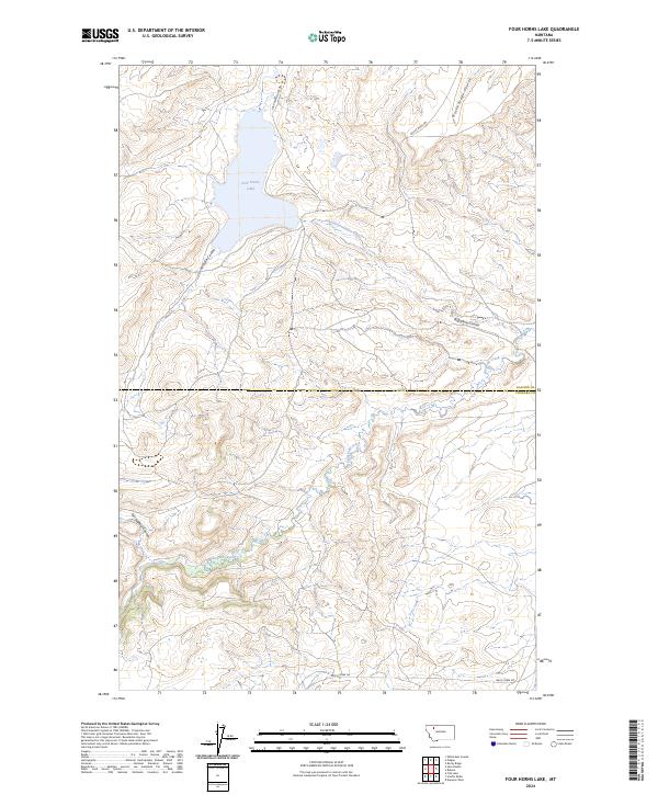 Four Horns Lake, MT — USGS 7.5-minute topo (2024)