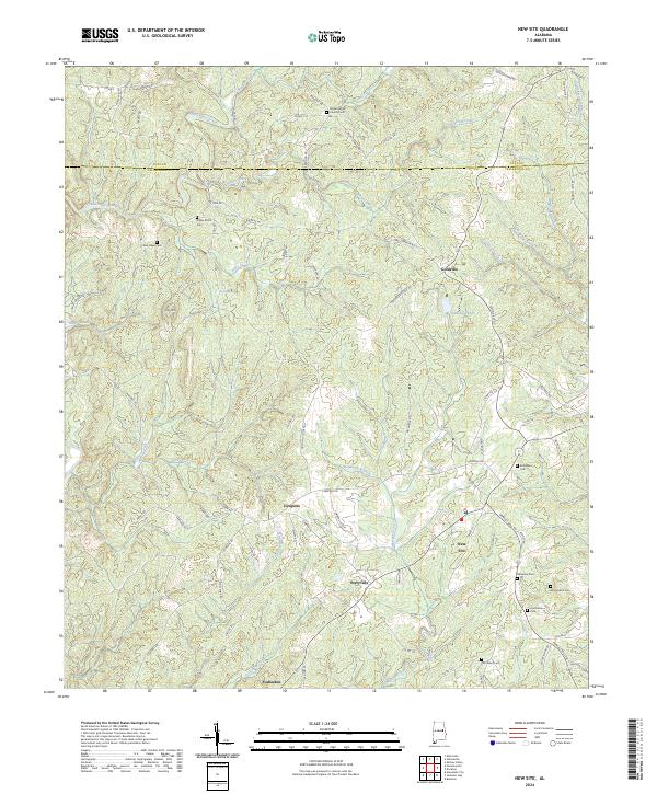 New Site, AL — USGS 7.5-minute topo (2024)