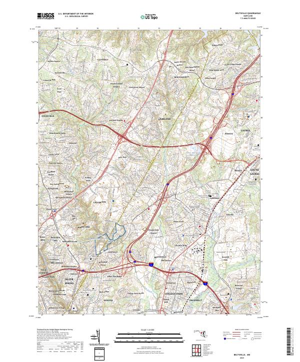 Beltsville, MD — USGS 7.5-minute topo (2023)