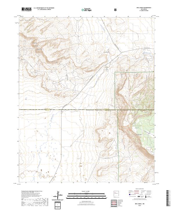 Dos Lomas, NM — USGS 7.5-minute topo (2023)