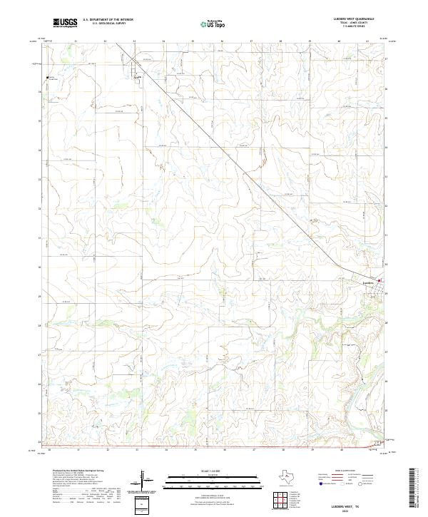 Lueders West, TX — USGS 7.5-minute topo (2022)