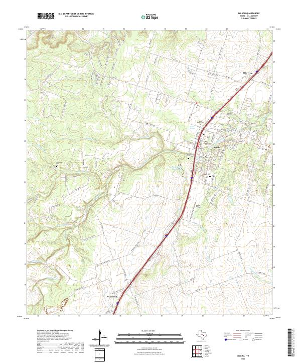 Salado, TX — USGS 7.5-minute topo (2022)